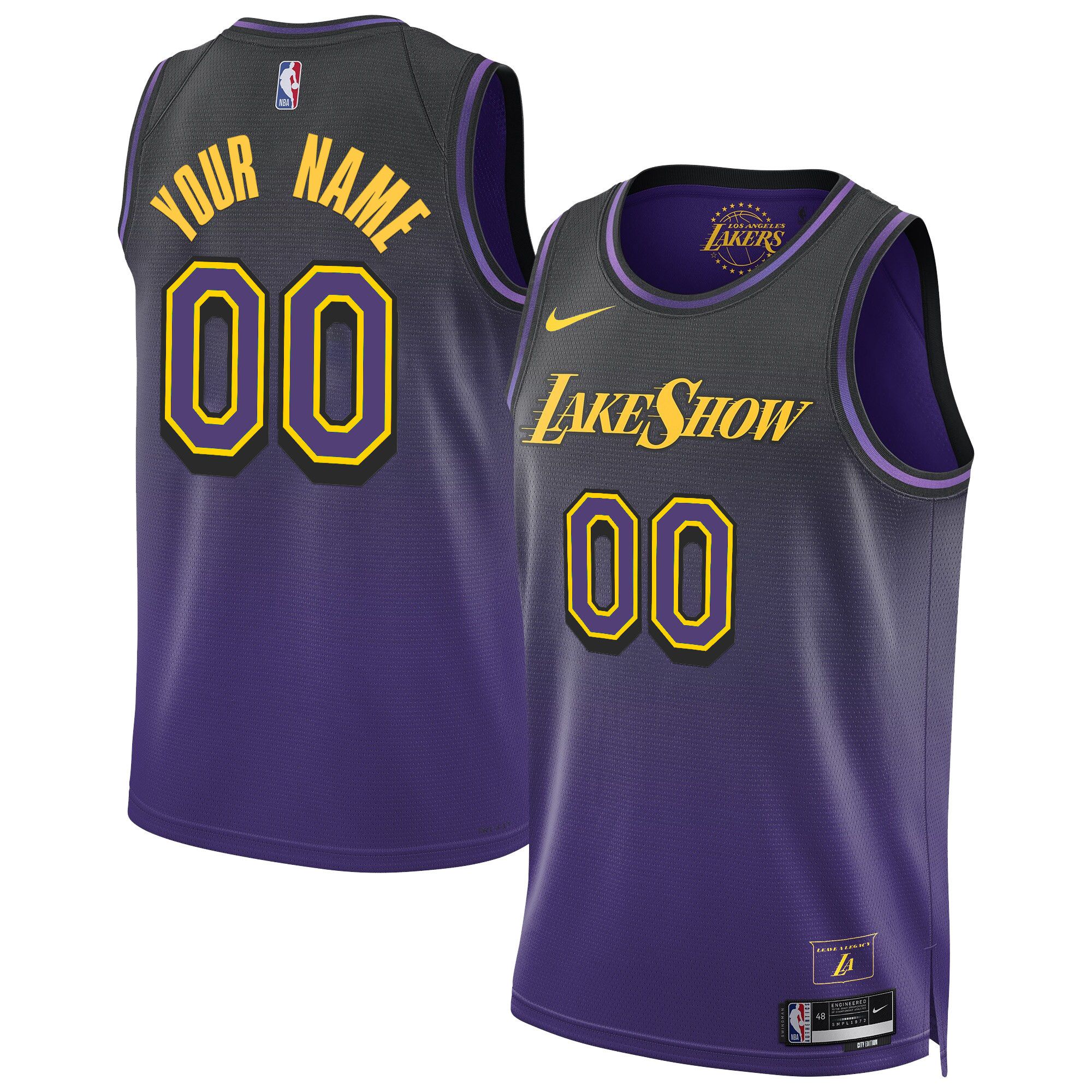 Men Los Angeles Lakers Purple 2025 Nike Swingman Custom NBA Jersey